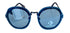 Converse Dark Gunmetal Womens Sunglass Round Metal, Blue Lens H103
